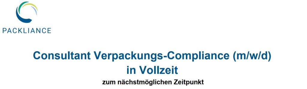 Stellenausschreibung PACKLIANCE Consultant